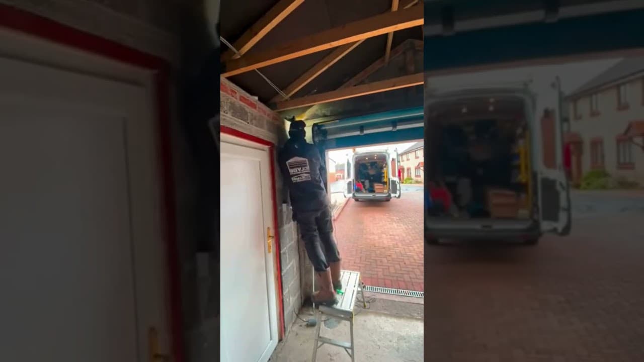 Roller door installation timelapse.